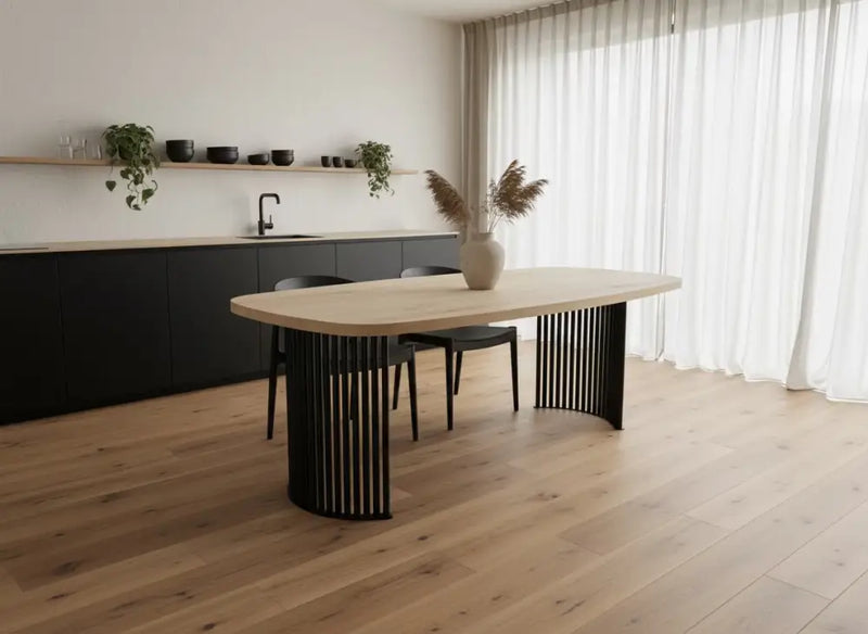 Deens Ovale Eiken tafel Halve Maan Poten