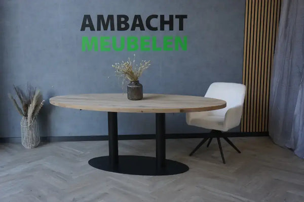 Deens Ovale Eiken tafel Kegels Ovale plaat