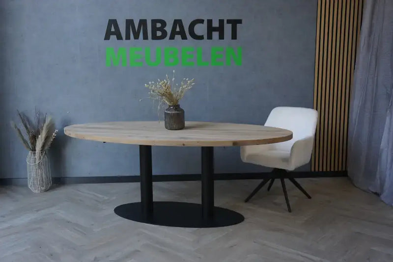 Deens Ovale Eiken tafel Kegels Ovale plaat