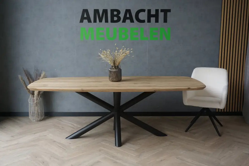 Deens Ovale Eiken Tafel Matrix Ronde Buis