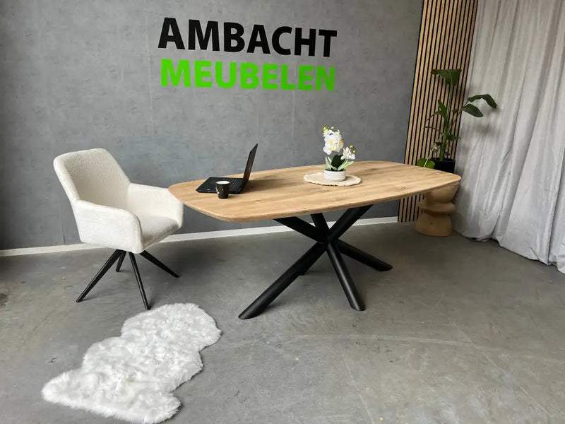 Deens Ovale Eiken Tafel Matrix Ronde Buis