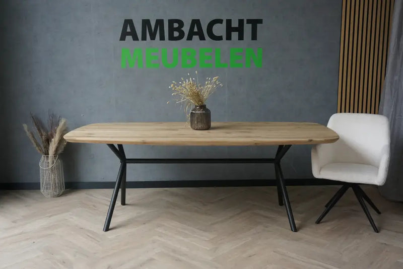 Deens Ovale Eiken Tafel X Midden Stang