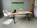 Deens Ovale Eiken Tafel X poten 4x4 hoge knik