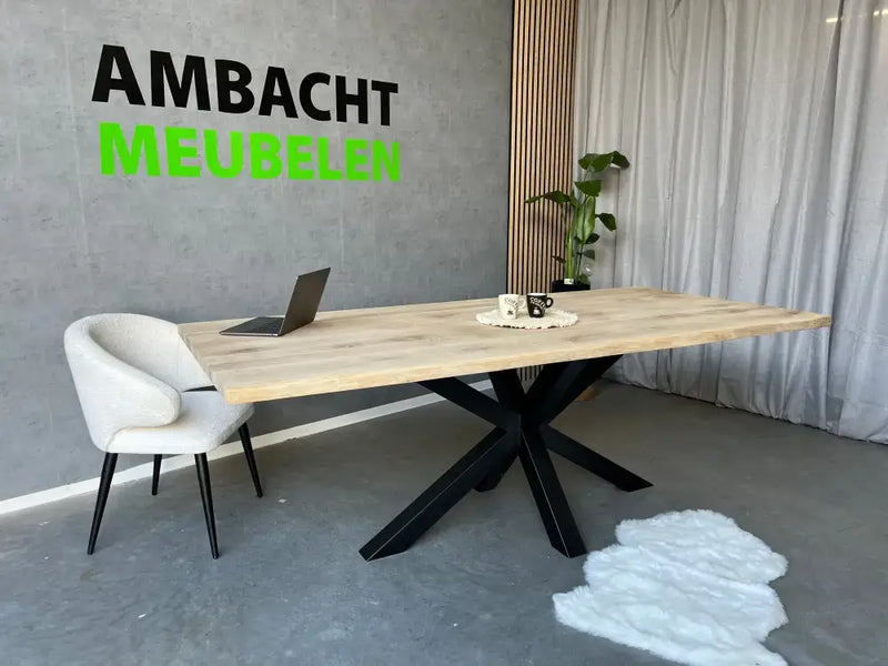 Eiken Boomstamtafel Matrix 8x8 cm