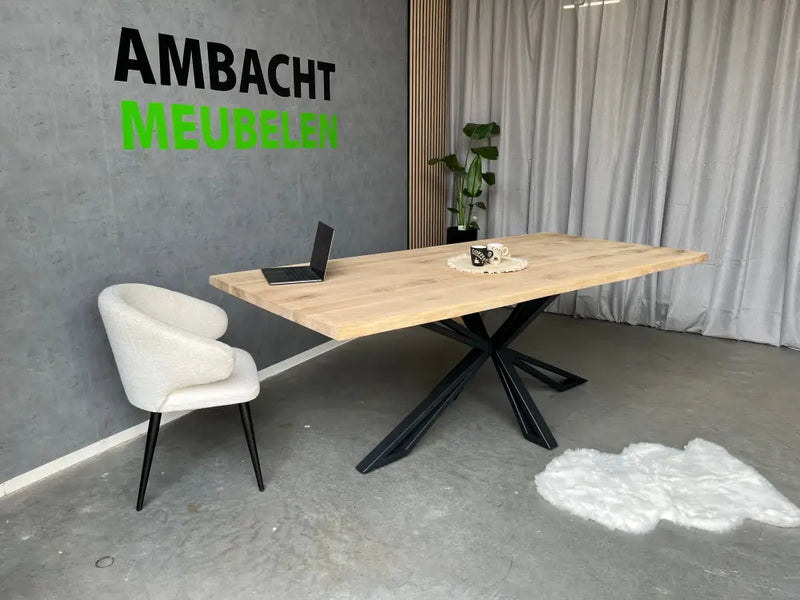 Eiken Boomstamtafel Matrix Dubbele Koker
