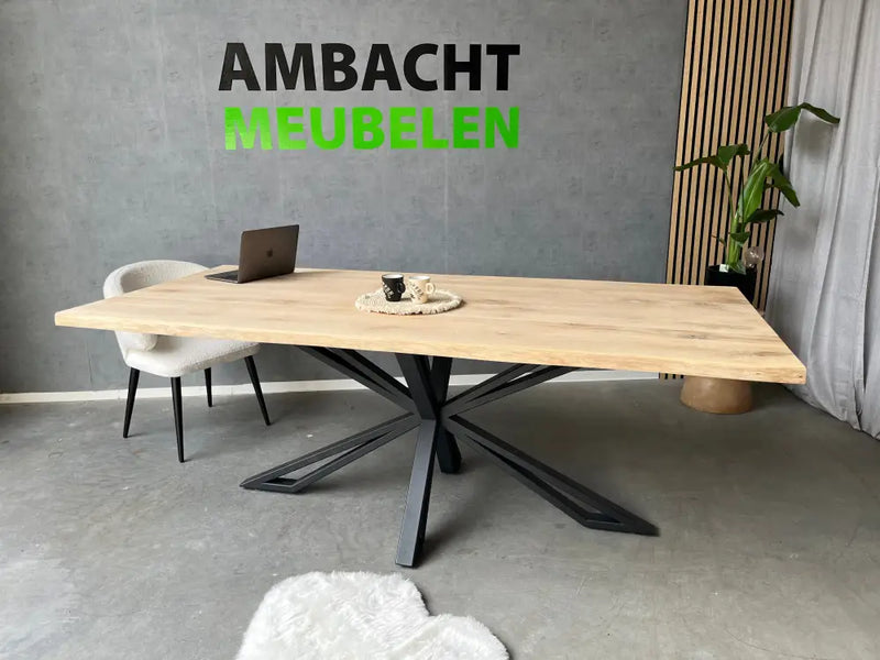 Eiken Boomstamtafel Matrix Dubbele Koker