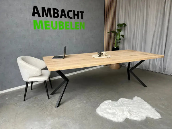 Eiken Boomstamtafel X-Inside Midden Knik