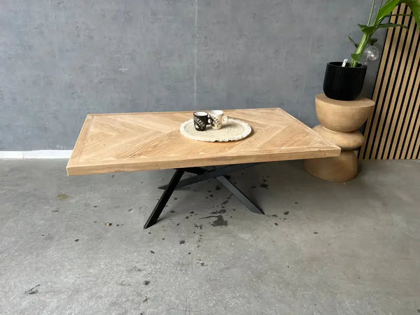 Eiken Visgraat Salontafel Matrix Twister model