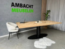 Eiken Visgraat Tafel Bistro Poot Rond