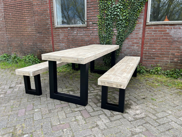 Steigerhouten Industriële Tuinset U-Model