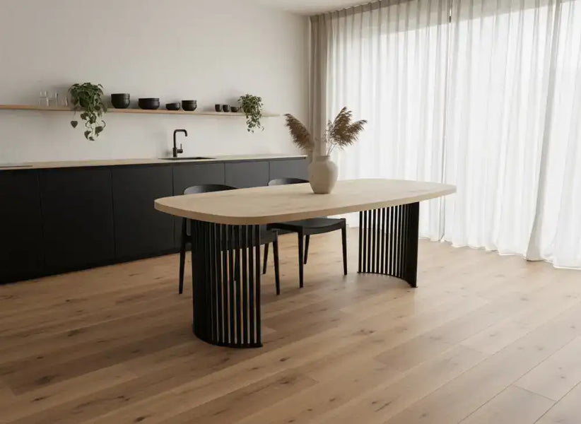 Deens Ovale Eiken tafel Halve Maan Poten