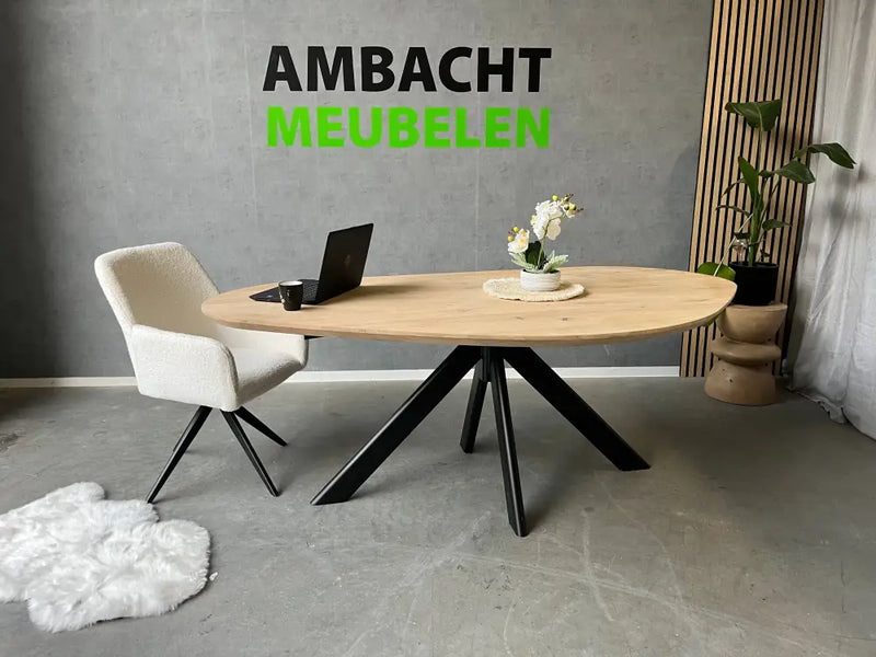 Organische Eiken Tafel Matrix Ovale koker