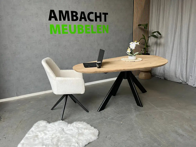 Organische Eiken Tafel Matrix Ovale koker