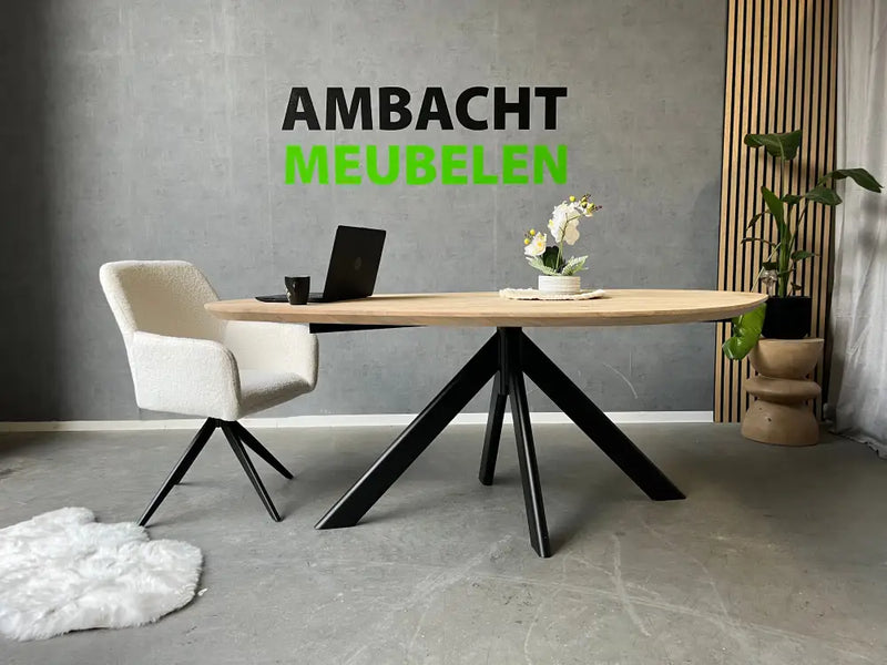 Organische Eiken Tafel Matrix Ovale koker
