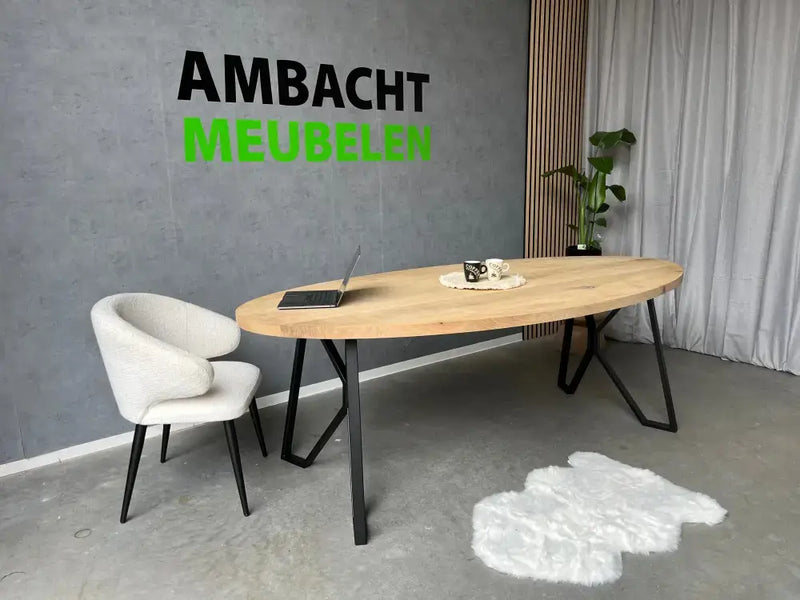 Ovale Eiken Tafel 3D Vlinderpoten