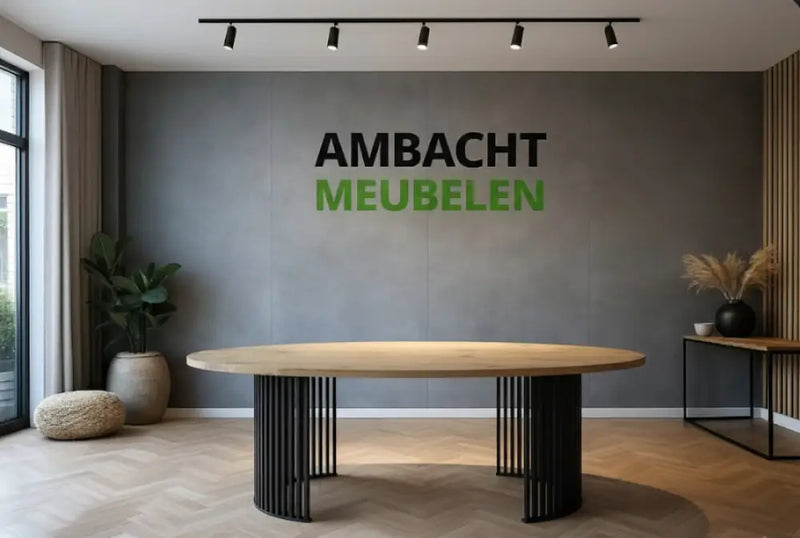 Ovale Eiken Tafel Halve Maan Poten