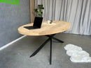 Ovale Eiken Tafel Middenpoot Wijd