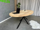 Ovale Eiken Tafel Twister Klein