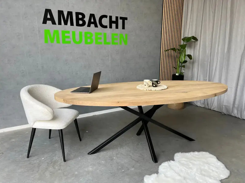 Ovale Eiken Tafel Twister Klein