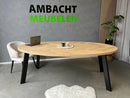 Ovale Eiken Visgraat Tafel Ovale Poten