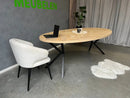 Ovale Eiken Visgraat Tafel X-Inside Midden Knik