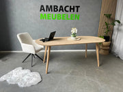 Plat Ovale Eiken Tafel Houten Losse Poten