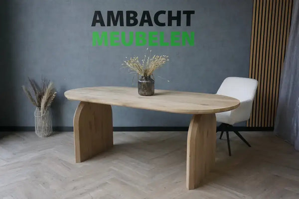 Plat Ovale Eiken Tafel Japandi Plat