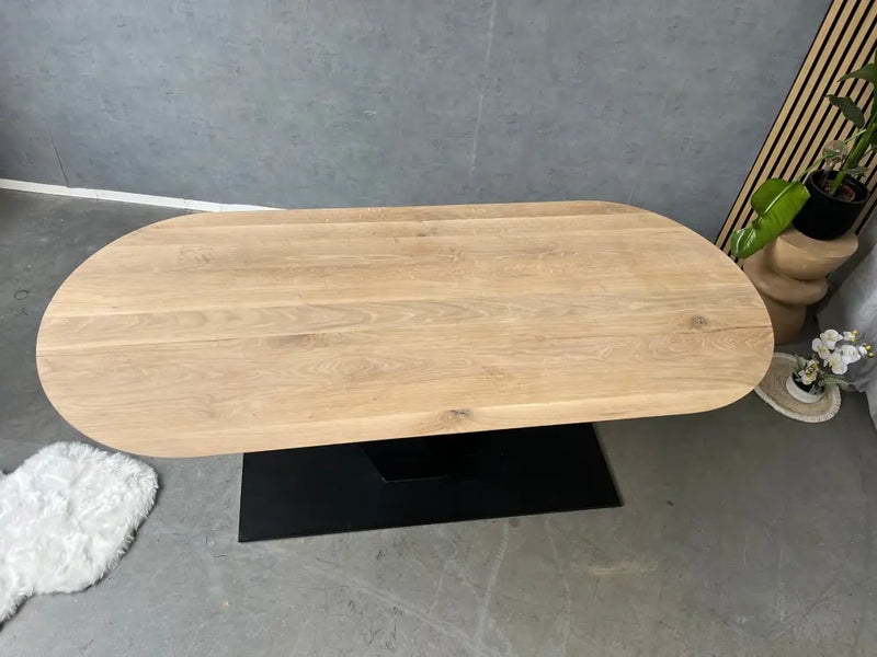 Plat Ovale Eiken Tafel Matrix 10x3