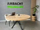 Rond Eiken Visgraattafel Nieuw model Vlinder