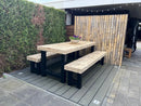 Steigerhouten Industriële Tuinset H-Model