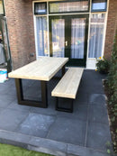 Steigerhouten Industriële Tuinset U-Model