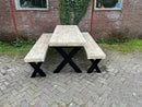 Steigerhouten Industriële Tuinset X-Model