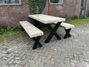 Steigerhouten Industriële Tuinset X-Model