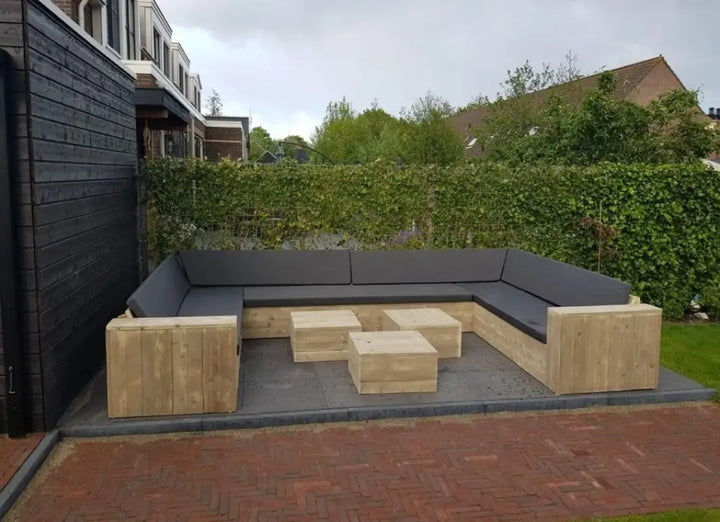 Steigerhouten U - bank - Lounge bank