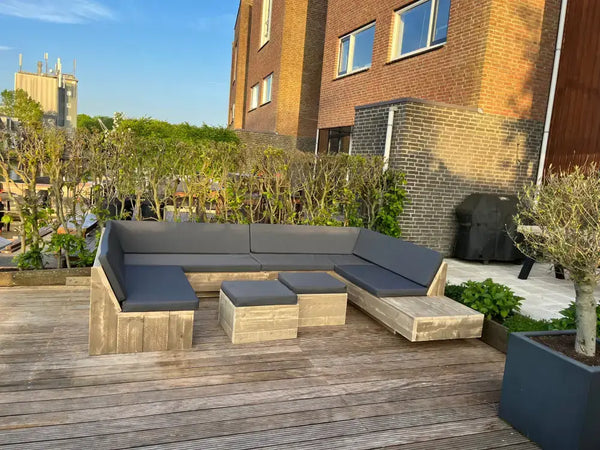 Steigerhouten U - bank - Lounge bank