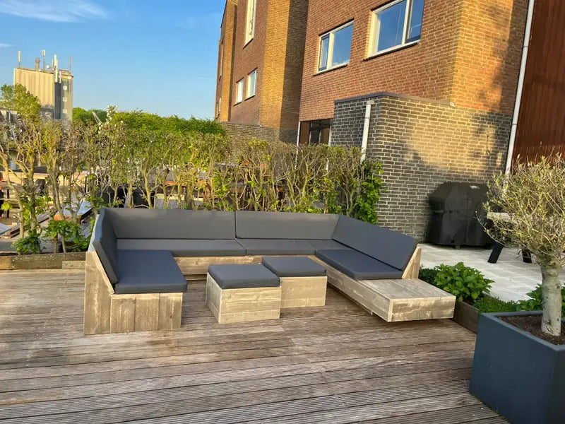 Steigerhouten U - bank - Lounge bank