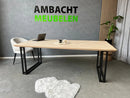 Verjongd Eiken Visgraattafel Dubbele U-Strip
