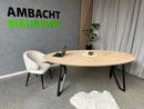 Verjongde Ovale Eiken Visgraat Tafel 3D Vlinderpoten