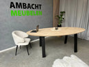 Verjongde Ovale Eiken Visgraat Tafel Vlinderpoten