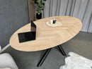 Verjongde Ovale Eiken Visgraat Tafel Vlinderpoten