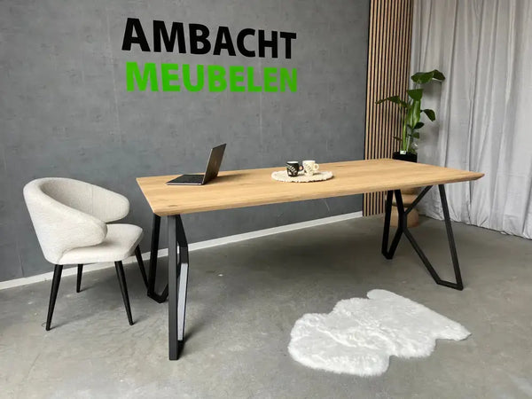 Verjongde Rechte Eiken Tafel 3D Vlinderpoten