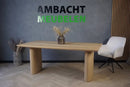Verjongde Rechte Eiken Tafel Japandi Ovale Poten