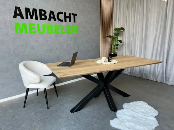 Verjongde Rechte Eiken Tafel Matrix 8x8 cm