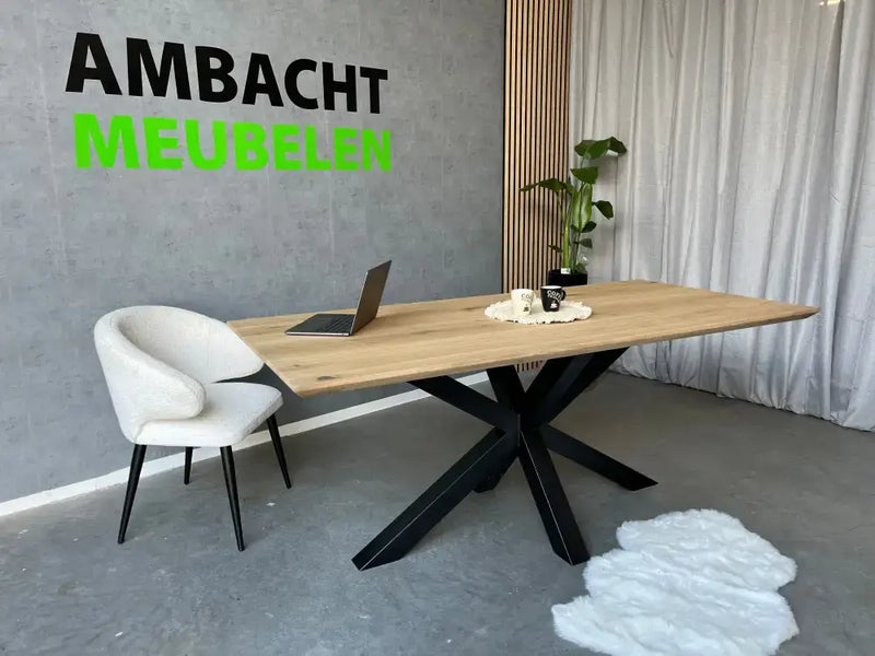 Verjongde Rechte Eiken Tafel Matrix 8x8 cm