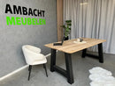 Verjongde Rechte Eiken Tafel met Ronde hoeken A-model