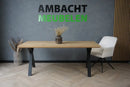 Verjongde Rechte Eiken Tafel X-poten 8x1