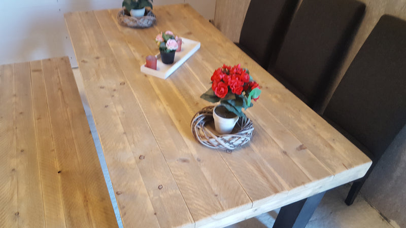 Steigerhout Doorlopende X tafel