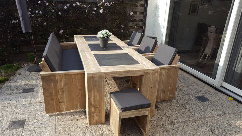 Steigerhouten Tuinset Exclusive 6 Personen