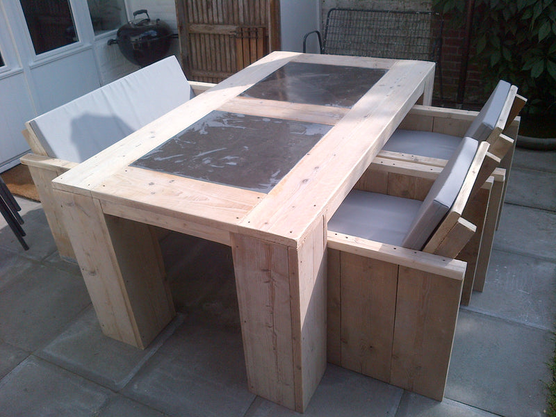 Steigerhouten Tuinset Exclusive 4 Personen