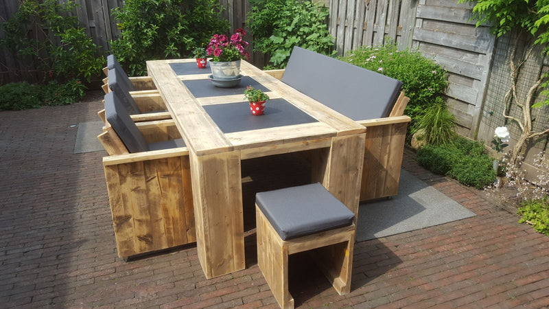 Steigerhouten Tuinset Exclusive 6 Personen